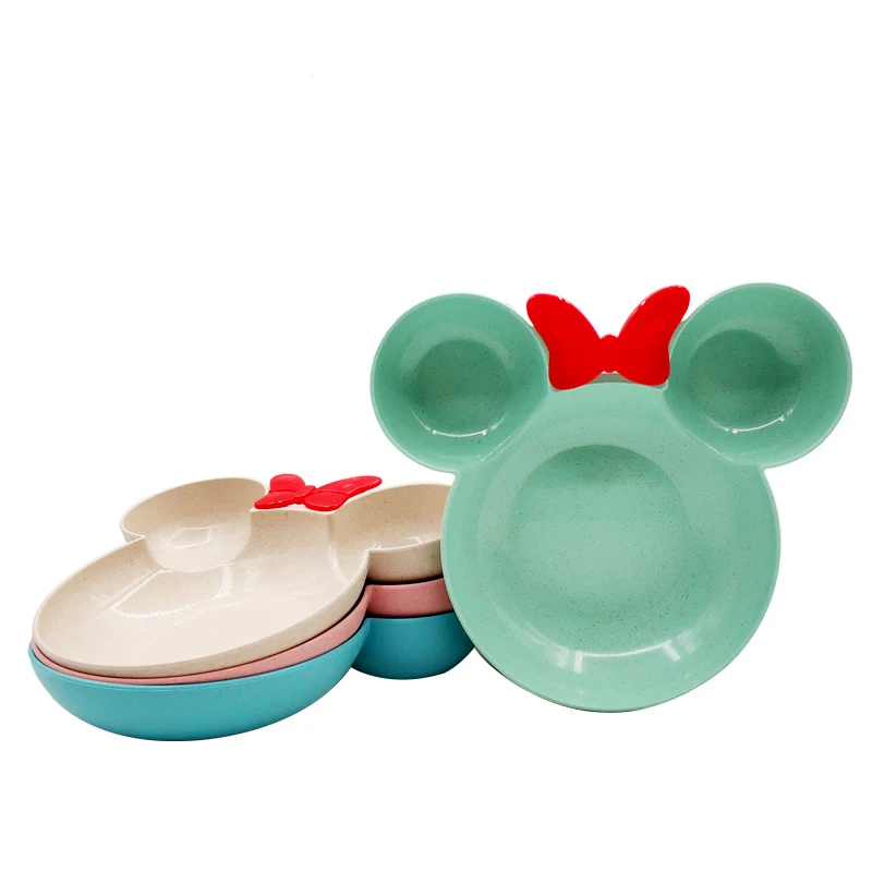 1Pc Baby Tableware Cartoon Kids Divided Bowl Wheat Straw Children Plates Baby Feeding Dinnerware Eating Food Dishes with bow 1Pc Baby Tableware Cartoon Kids Divided Bowl Wheat Straw Children Plates Baby Feeding Dinnerware Eating Food Dishes with bow