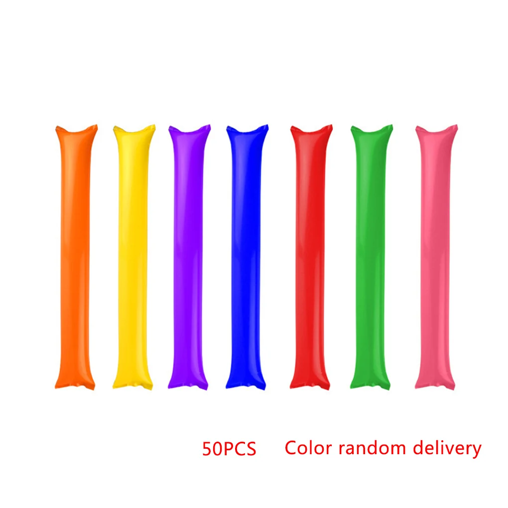 

50pcs Inflatable Cheer Sticks for Party Decor Fun Music Blow Bar Random Color