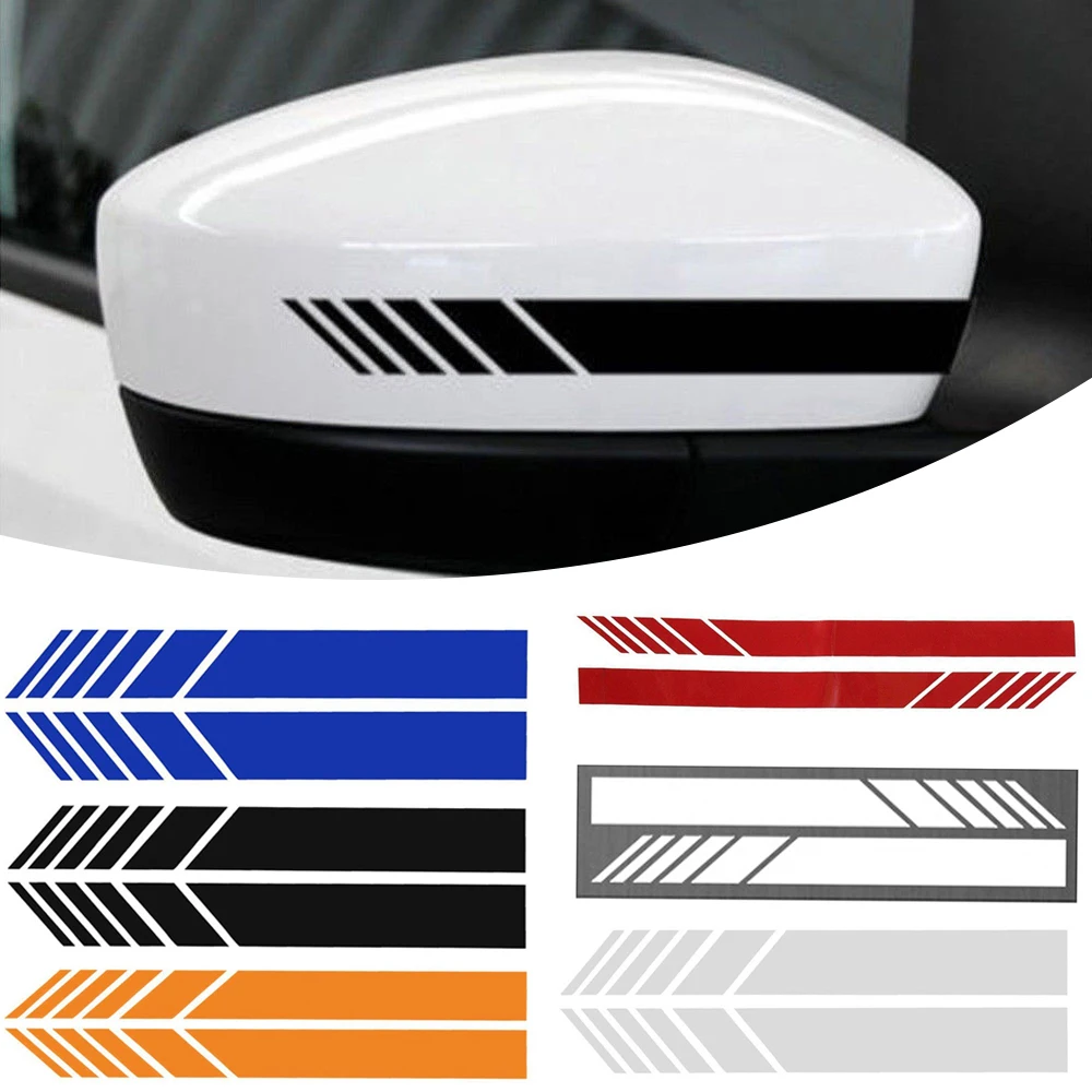 2x Car Side Mirrior Vinyl Graphic Sticker 15*3cm Car Rear View Side Mirror Body Stripe Vinyl Sticker Decal DIY Car Body Decals