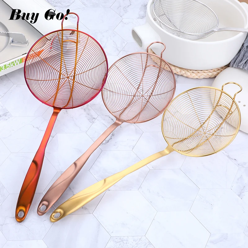

1PC Stainless Steel Strainer Mesh Hot Pot Skimmer Strainer Mesh Oval Fine Mesh Food Oil Strainer Ladle Strainers Kitchen Tools