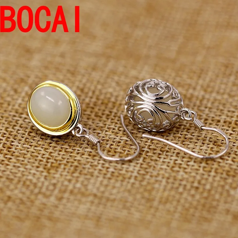

S925 silver jewelry Seiko hollowing craft and MS. Tian Yu original fashion earrings