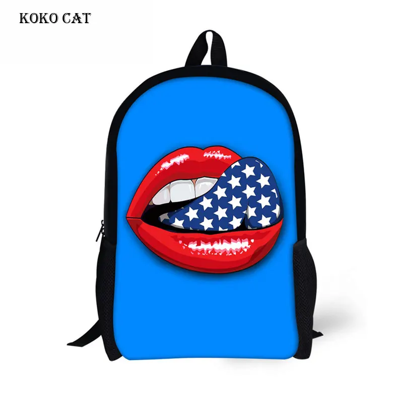 

Customized 3D Exaggeration Mouth Printing Girls Shoolbag Kids BookBags Kawaii Kindergarten Backpack Casual Bag Mochila Infantil