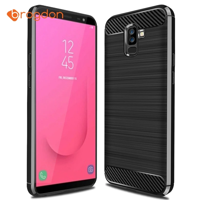 BROGDON Phone Cases For Samsung Galaxy J8 2018 Cover Carbon Fiber Soft