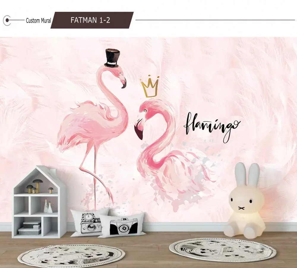 Пользовательские 3D фото обои стерео ручная роспись Фламинго обои Ресторан детская комната зоопарк обои для гостиной papel de parede