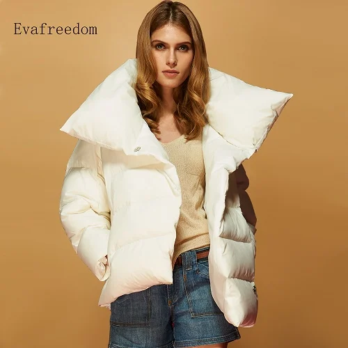 

New 2016 Winter Jacket Women Down jackets Short Down coat ASYMMETRIC length duck down coats Winter outwear Famous brand