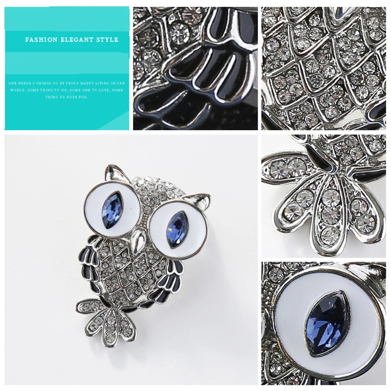6Qevila Jewelry brooch Women's Men's Owl Korean beautiful brooches silver brooch 925 sterling silver For Women Pins  Collar Gift (10)