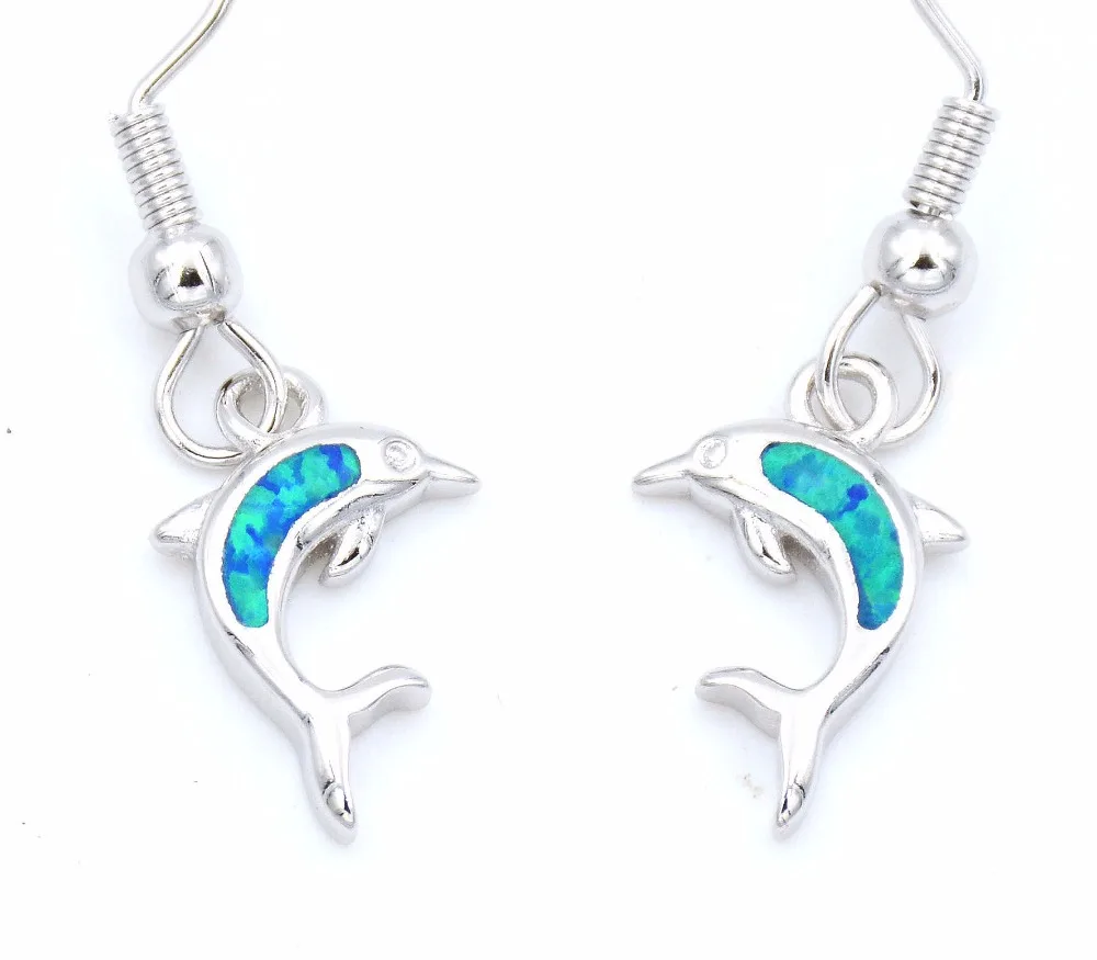 

2017 Beach Edition Sea Opal Dolphin Hook Earrings