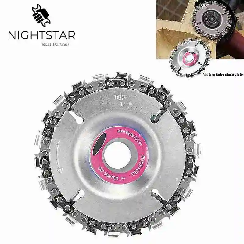 

4 Inch Saw Blade Grinder Disc Fine Chain 4 Inch Angle Carving Culpting Wood For 100/115 Angle Grinder w/Retail Packing