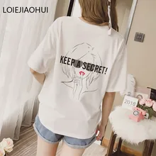 LOIEJOHHI Short Sleeve T-Shirt New Arrivals summer Women’s T-shirt Cotton letter printing Casual Loose Women’s tops KM820