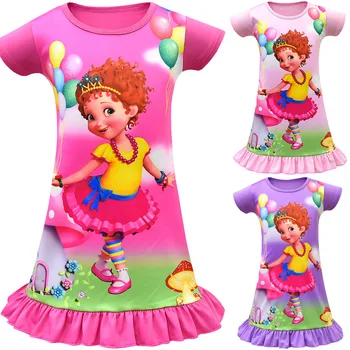 Girl Dress Baby Dresses Pattern Print Fancy Nancy Cartoon Birthday Dress Female Baby Summer Clothes Kids Girl Clothes Cosplay posh dream mickey cartoon kids girl dress for cosplay pink and hot pink dot minnie girl tutu dresses flower girl cosplay dress