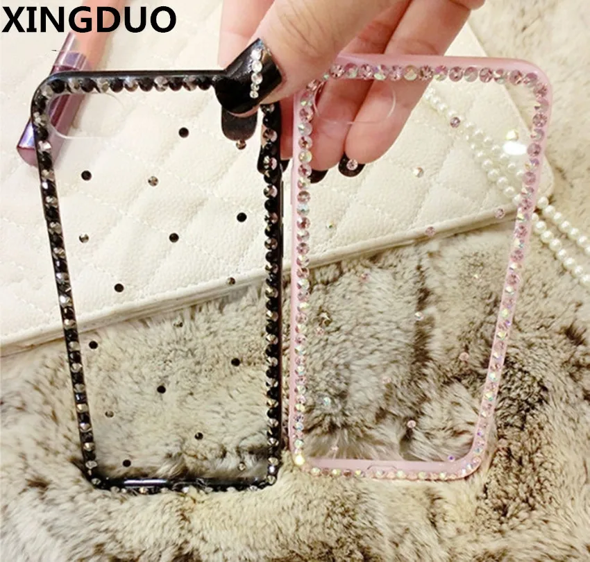 

XINGDUO Luxury Bling Diamond Clear Case For iphone X 7 8 PLUS Rubber Girly Luxury TPU Cover For iphone 6 6S PLUS 5S SE XR Xs Max