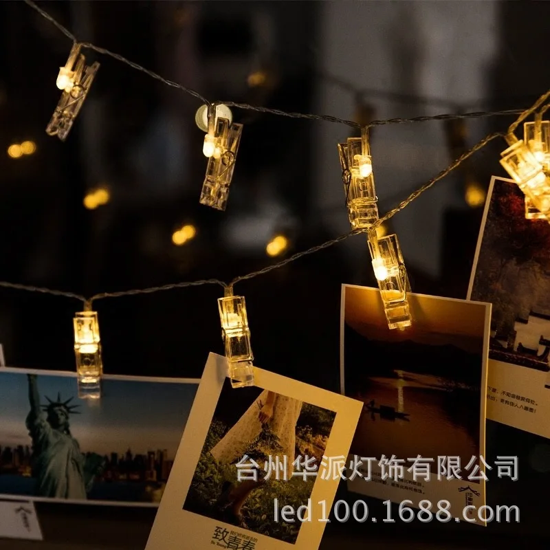 Chasanwan 1 м 10 светильник светодиодный светильник с зажимом струнная Батарейная коробка гирлянда светодиодный Декор для дома Новогоднее украшение Navidad