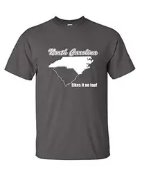 Северная Каролина любит его на State Mens Юмор забавная футболка