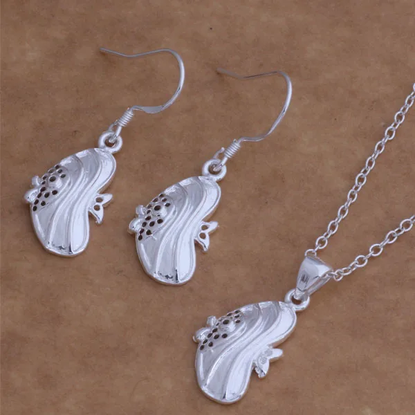 

2016 Silver Jewelry Set Cute Animal Necklece&Earrings Fish Set Lovers Gift AT027
