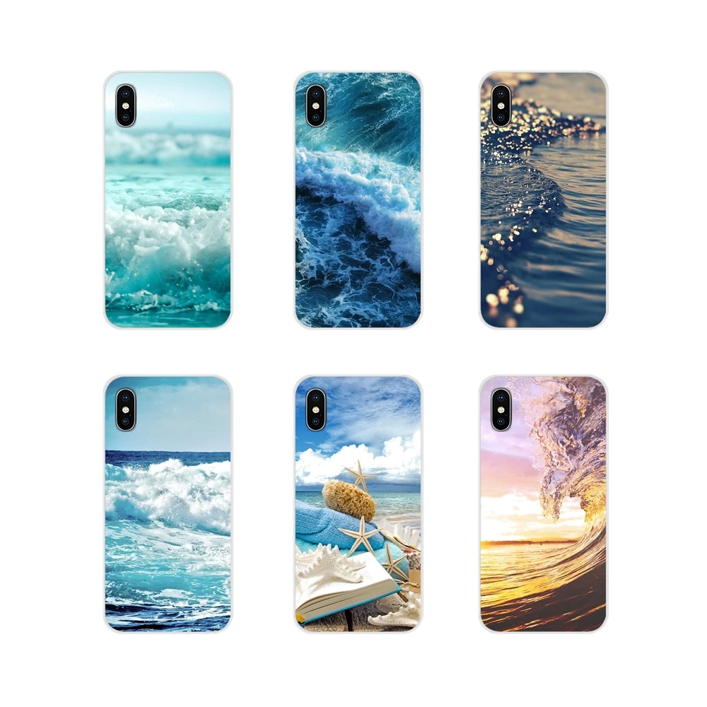 

For Xiaomi Redmi 4A S2 Note 3 3S 4 4X 5 Plus 6 7 6A Pro Pocophone F1 blue sea wave beach summer Accessories Phone Cases Covers
