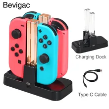 Bevigac контроллер Зарядное устройство Док-станция Подставка с светодиодный индикацией типа C для nintendo Switch Joy-Con Pro игровой контроллер