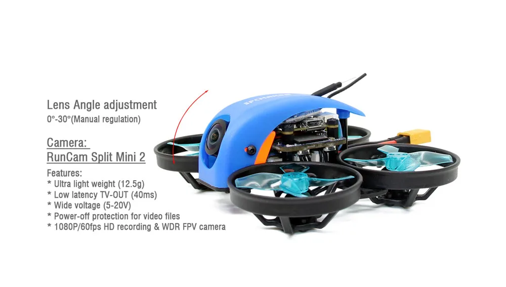 SPC Maker мини КИТ HD 78 мм микро F4 cinewhoop FPV гоночный Дрон PNP с управлением от первого лица без контроллера w/25/100 мВт VTX Runcam Разделение Mini 2 Камера