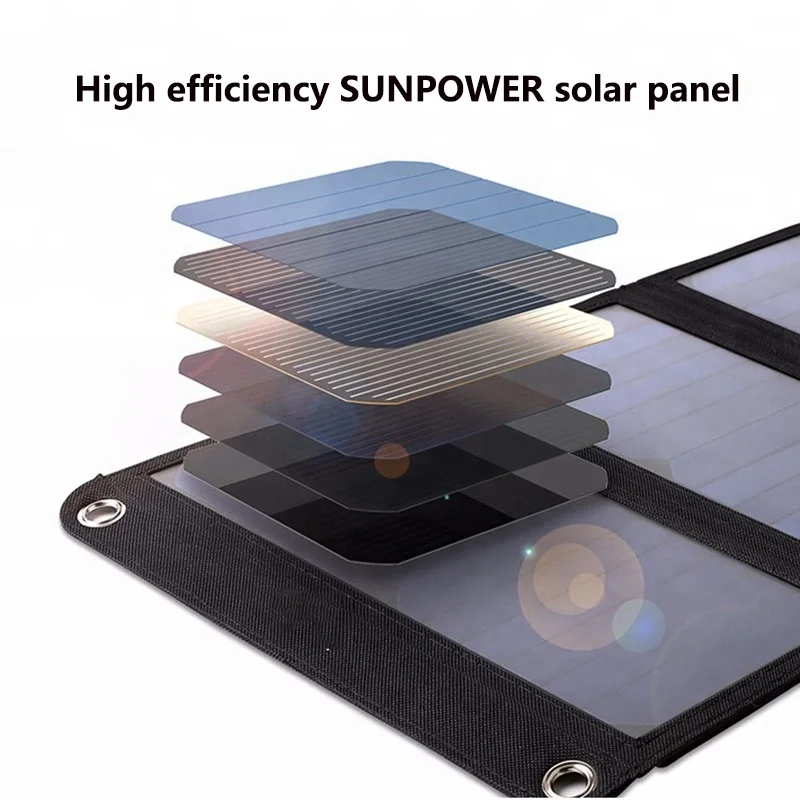 Солнечное зарядное устройство 21 Вт солнечная панель с двойным usb-портом Водонепроницаемая складная солнечная батарея для смартфонов планшетов и походов