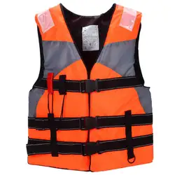 Авто для взрослых Парусный Спорт Плавание спасательный жилет пены плавающей Водонепроницаемый Оксфорд со свистком (оранжевый)