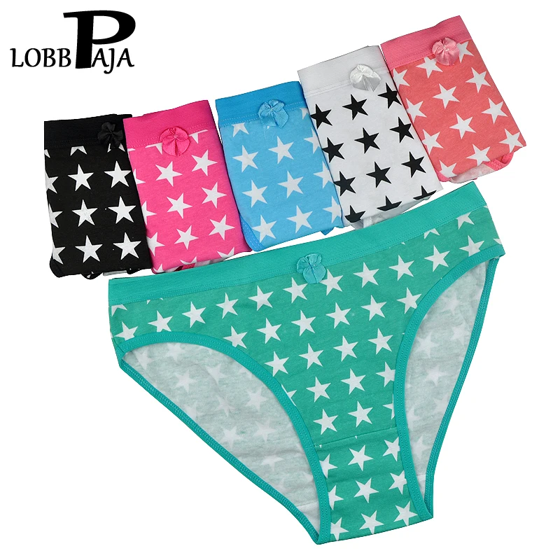 Женские хлопковые трусы-брифы с заниженной посадкой и бантом 6 шт. | Женская