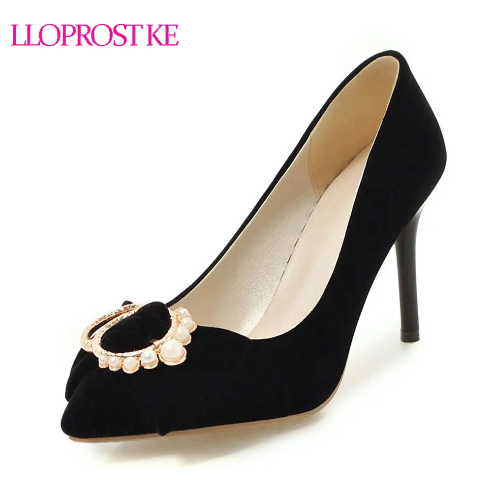 Lloprost ke Autumn Brand Shoes Woman Flock Fashion Stiletto Thin High