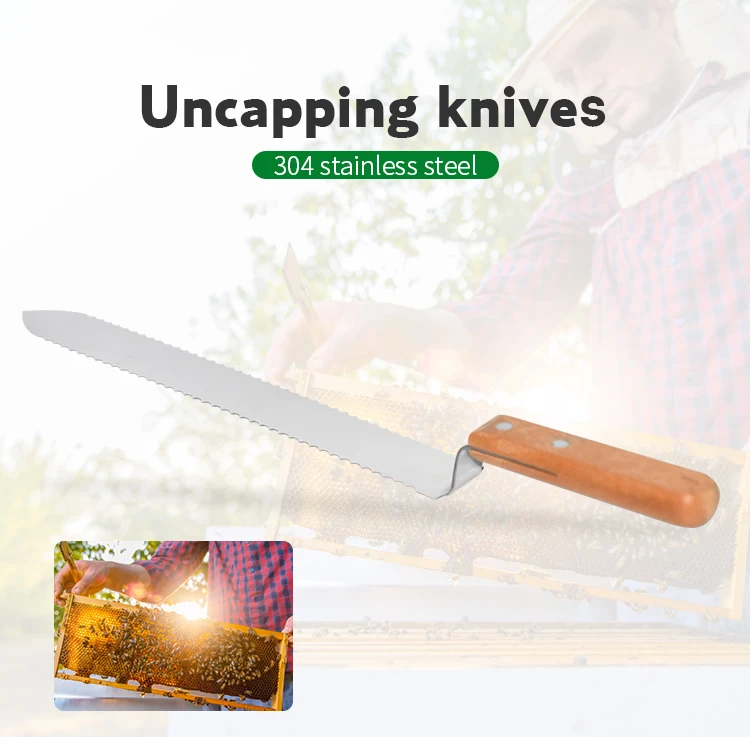 Brand Beekeeping Tool Stainless steel and Wood Uncapping knives Suitable for Beekeeping Tool Honey Honeycomb Scraper