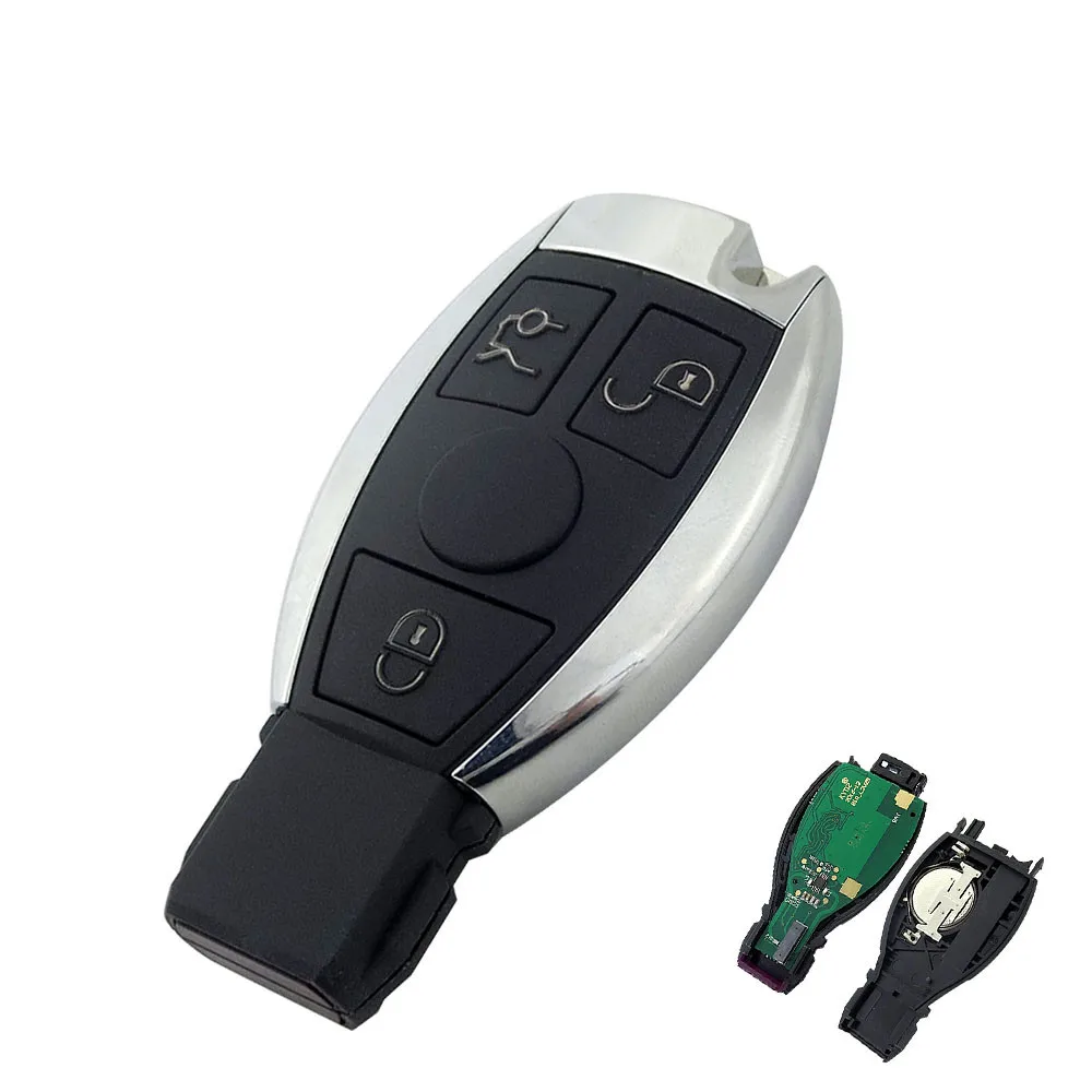 RIOOAK, умный пульт дистанционного управления, сменный автомобильный брелок для ключей, Uncut Blade, 3 кнопки для Mercedes Benz, Год 2000+ BGA D25, 433 МГц