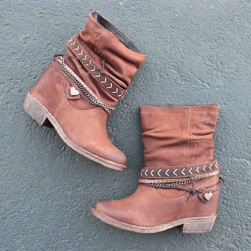 Hot Sale New Style Lady Flat Soft End Wild Wool Comfort Boots Winter