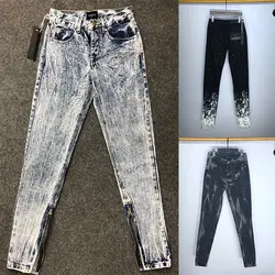 18FW Best качество 1:1 страх Божий 5th коллекция проблемных для мужчин джинсы для женщин хип хоп Джастин одежда Бибер боковая молния Джинс