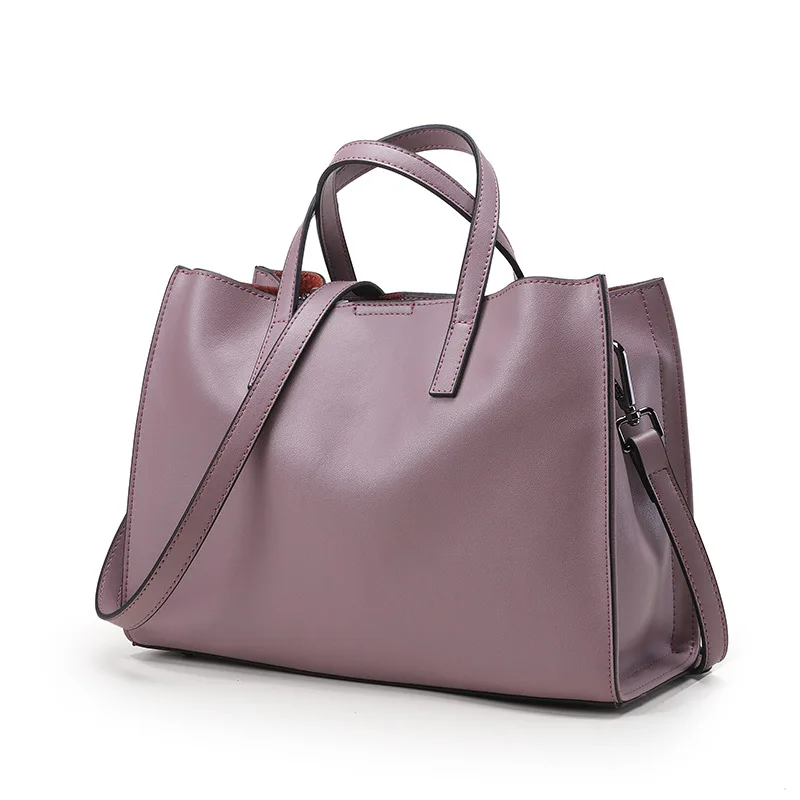 Runcreavo Брендовые женские сумки из натуральной кожи, повседневные сумки из натуральной кожи, дизайнерские высококачественные сумки-мессенджеры на плечо - Цвет: Taro