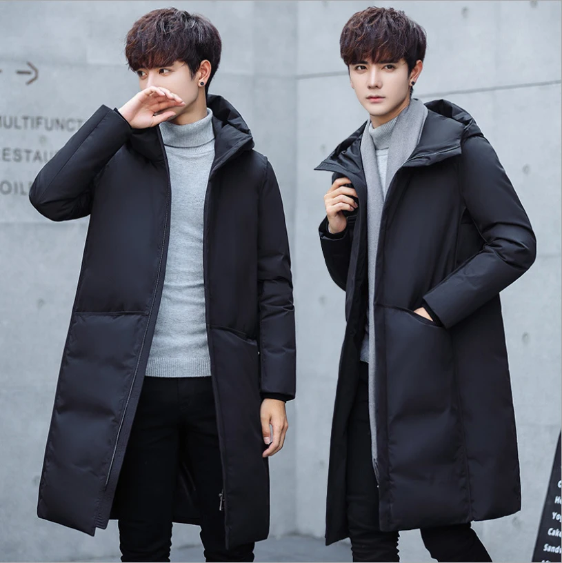 Men Winter New Leisure Trend Fashion Outdoor Warm Knee length Coats