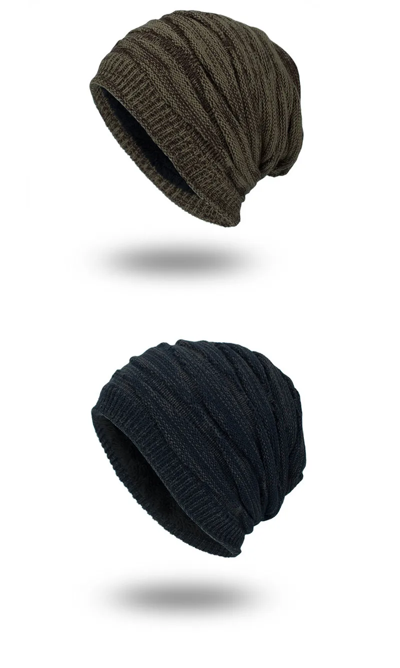 Новинка, теплые однотонные вязаные шапочки Skullies Beanies, зимние шапки для мужчин и женщин, шапки Gorras Bonnet, плотные бархатные тюрбан