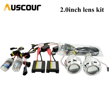 

55w 2.0 inch Bixenon Headlight Projector Lens Mini Gatling Gun Shrouds LHD H1 hid xenon kit H7 H4 H1 car mdoel Modify