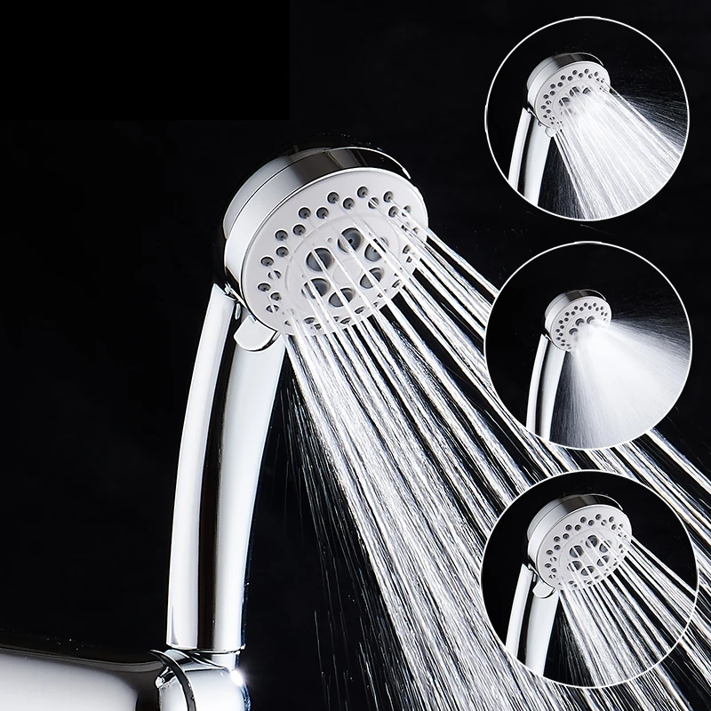 Water Saving Shower head Three function Pressure Boost whiter chrome