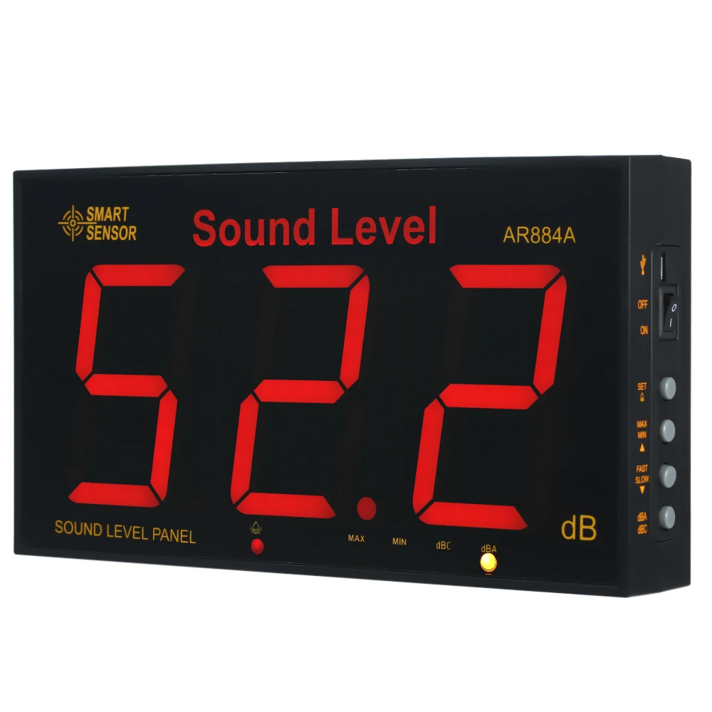Измеритель уровня звука с большим ЖК-экраном Настенный цифровой измеритель уровня звука цифровой Noisemeter децибел мониторинг тестер