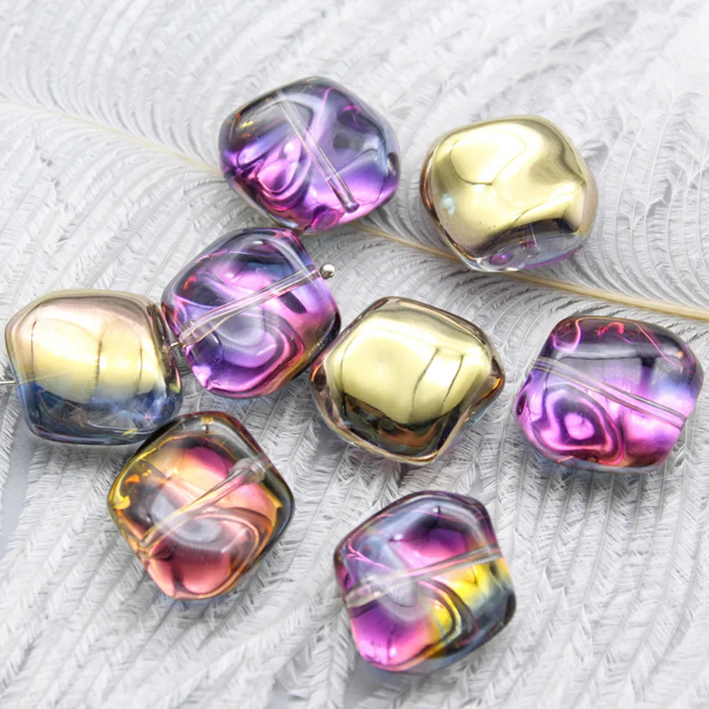 DoreenBeads светильник Lampwork из чешского стекла неправильной формы зеленый AB Радужный цвет около 19 мм x 17 мм, отверстие: около 1,2 мм, 10 шт