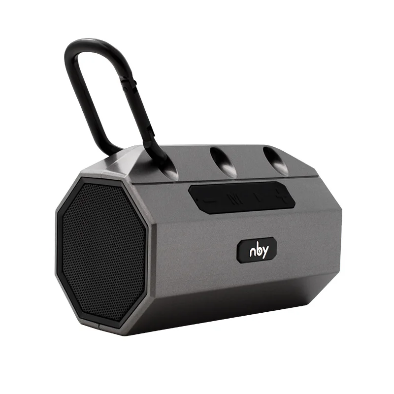 NBY мини беспроводной Bluetooth динамик Портативный Водонепроницаемый Открытый громкий динамик Поддержка TF карты 3D стерео HiFi звуковые коробки fm-радио - Цвет: Gray