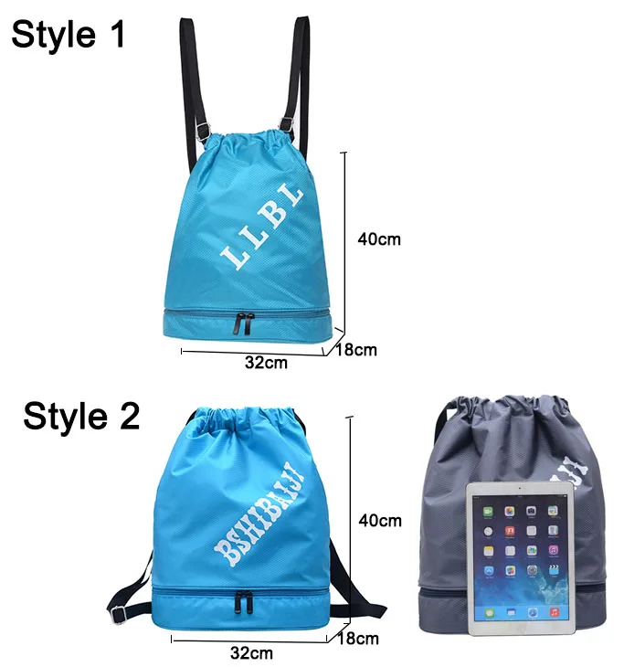 Водонепроницаемый рюкзак на шнурке для плавания, сухая влажная Сумка для кемпинга, спортивные сумки для путешествий, бассейна, пляжа, купальник, рюкзак для обуви XA460WA