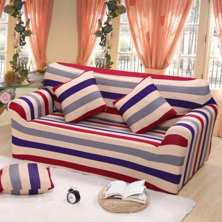

Monily Striped Sofa Cover Geometry Tight Wrap Full All-inclusive Slip-resistant Stretch Funiture Elastic Couch Cover Sofa Towel