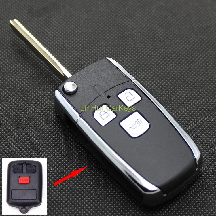 

PINECONE for BYD F3 F3R Car Key 3 Buttons Uncut Brass Blade Modified Remote Blank Key Cover Shell 1 PC