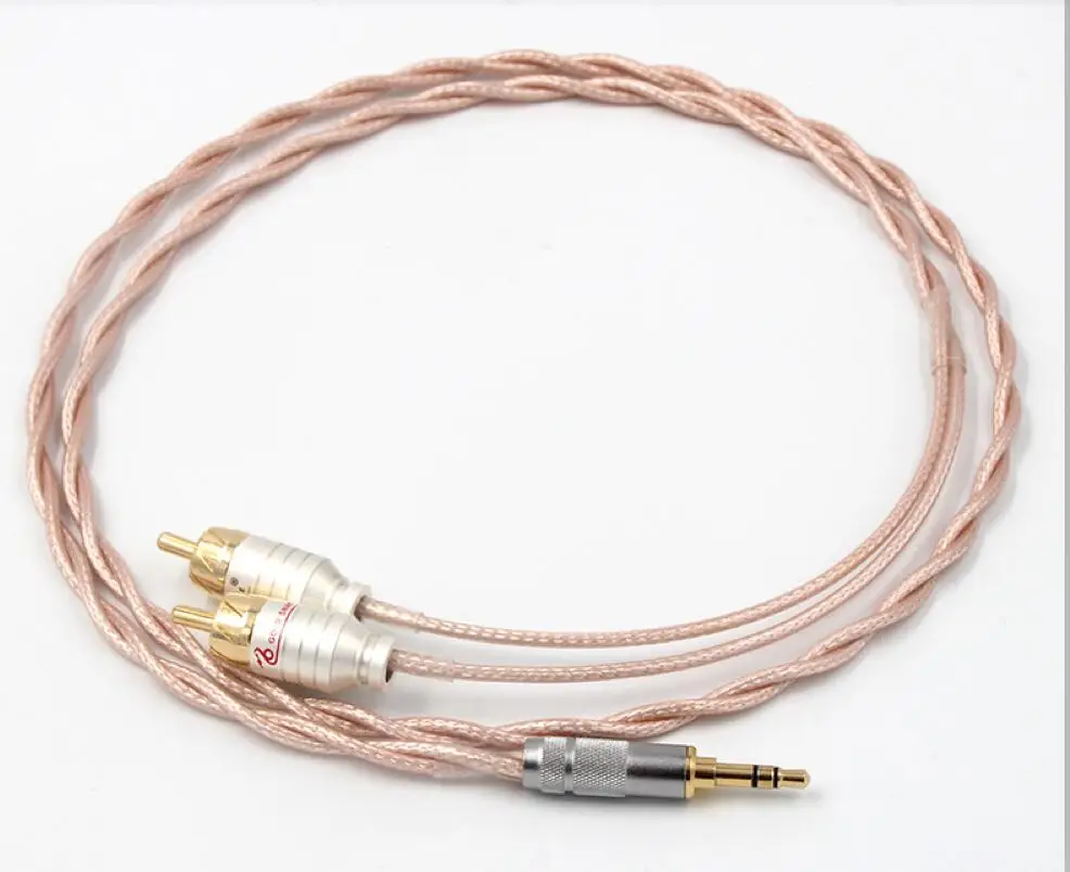 Аудиокабель HIFI с разъемом 3 5 мм Aux на 2 RCA ТВ приставка динамик провод сабвуфер