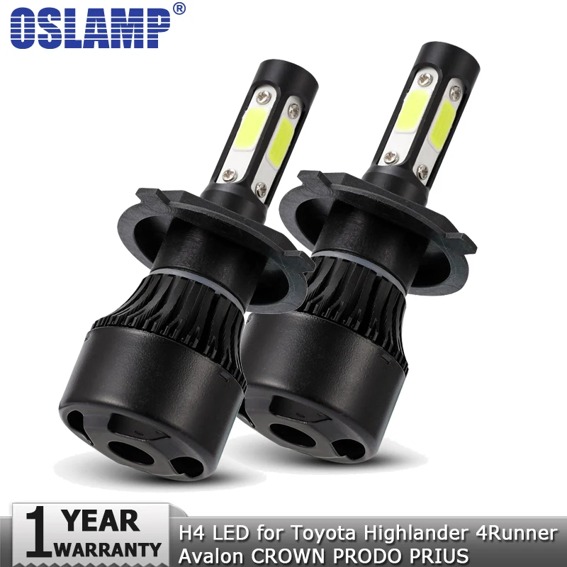

Oslamp H4 LED Headlight Bulb Hi lo Beam 100W 10000lm 12v 24vAuto Headlamp for Toyota Highlander 4Runner Avalon CROWN PRODO PRIUS