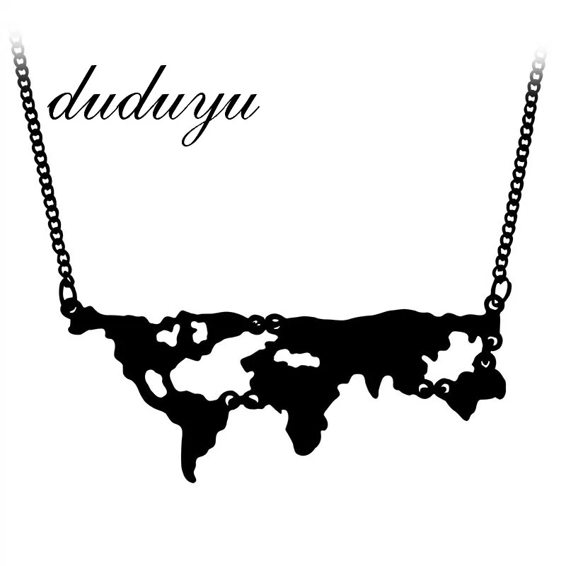 

2019 New Earth Pendant Necklace Female Black Gold Silver Color Chain Choker Collar Necklaces for Women Jewelry Gift