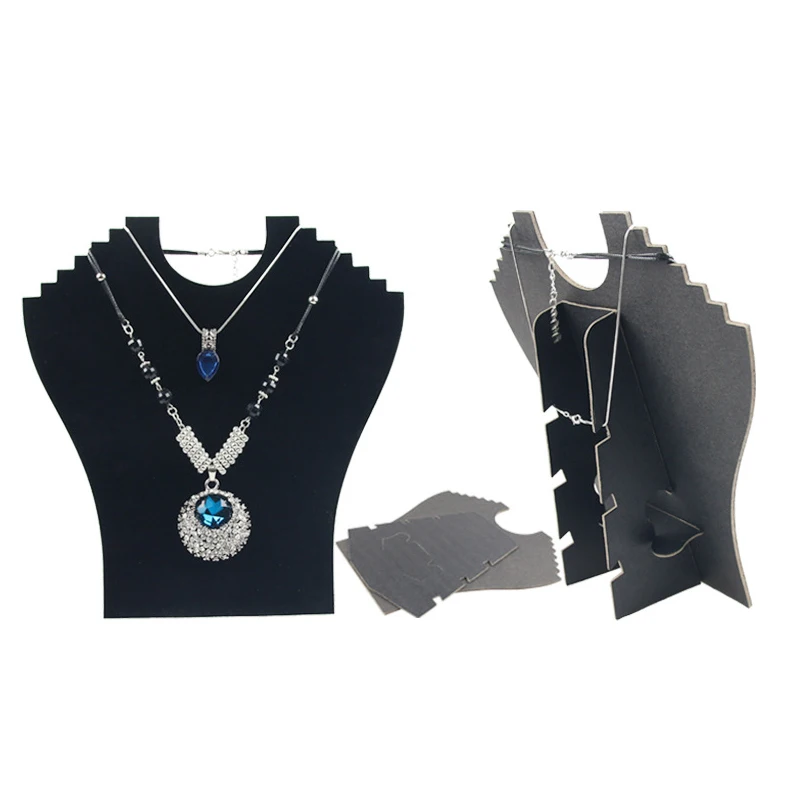 

Hot Selling New Arrival High Quality Necklace Bust Jewelry Pendant Chain Display Holder Stand Neck Easel Showcase Black Color