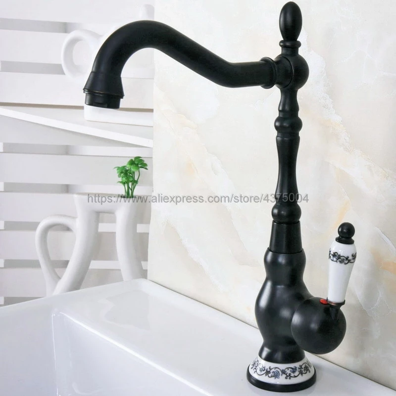 Black Oil Rubbed Brass Concise Bathroom Faucet finish Basin Sink Single Handle water taps Nnf656 | Обустройство дома