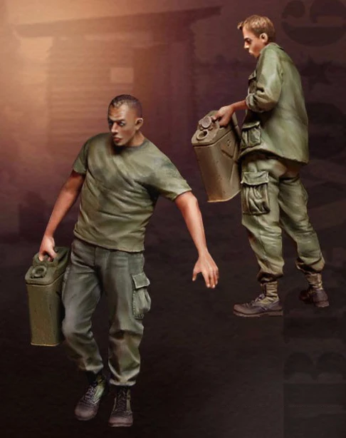 1/35 масштаб неокрашенные смолы фигура Вьетнам войны США G. I. s канистры|vietnam war|resin