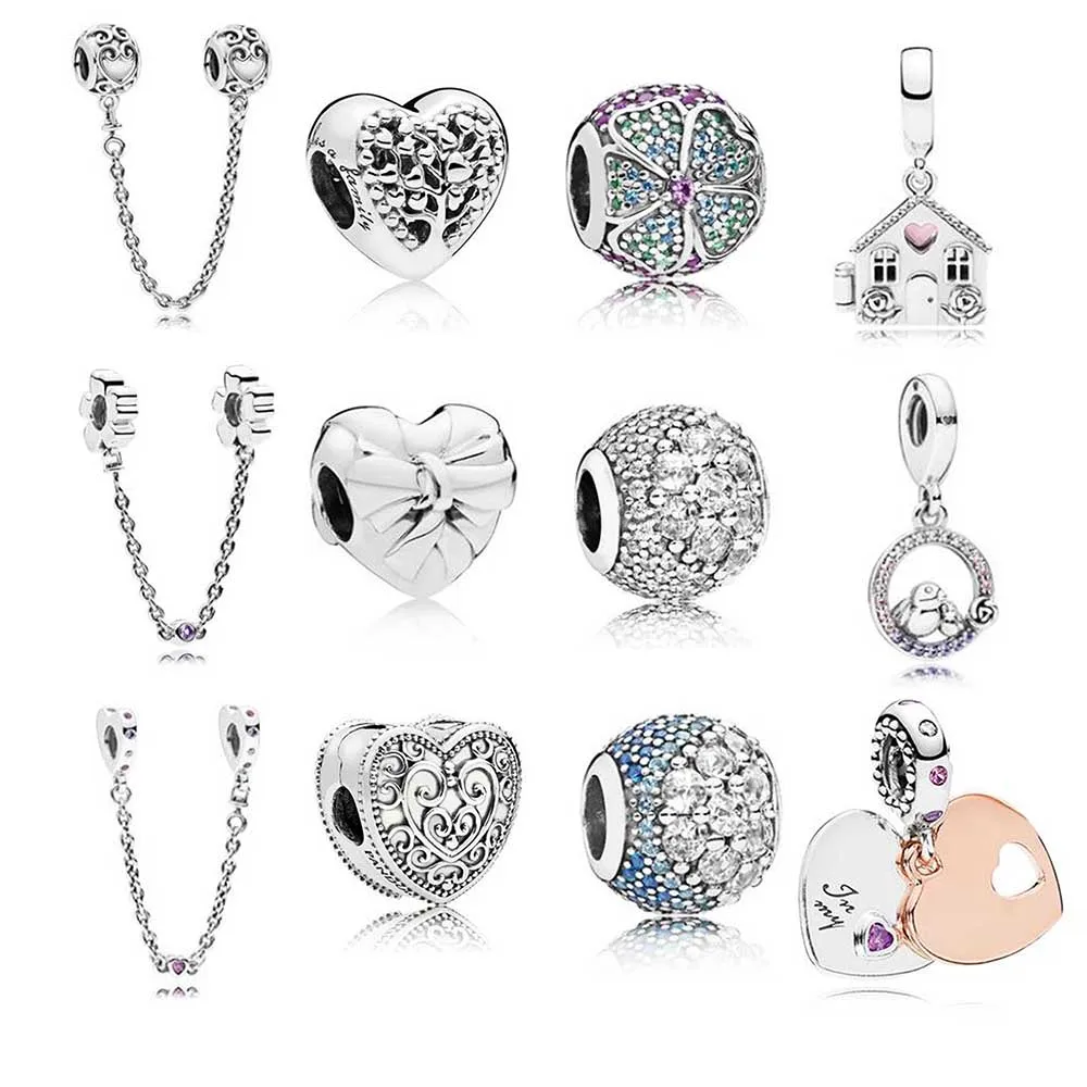 

2018 Spring 100% Real 925 Sterling Silver Charms Flourishing Hearts Charm Fit Original Brand Bracelet Bead Diy Jewelry
