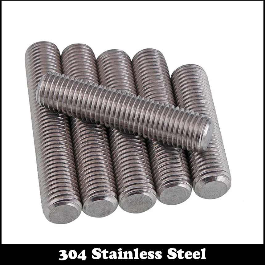 Фото M16 M16 * 150 M16x150 M16 * 160 M16x160 M16 * 170 M16x170 304 Нержавеющая сталь ss DIN835 винт Безголовый двойной конец резьба стержень болт шпилька №2