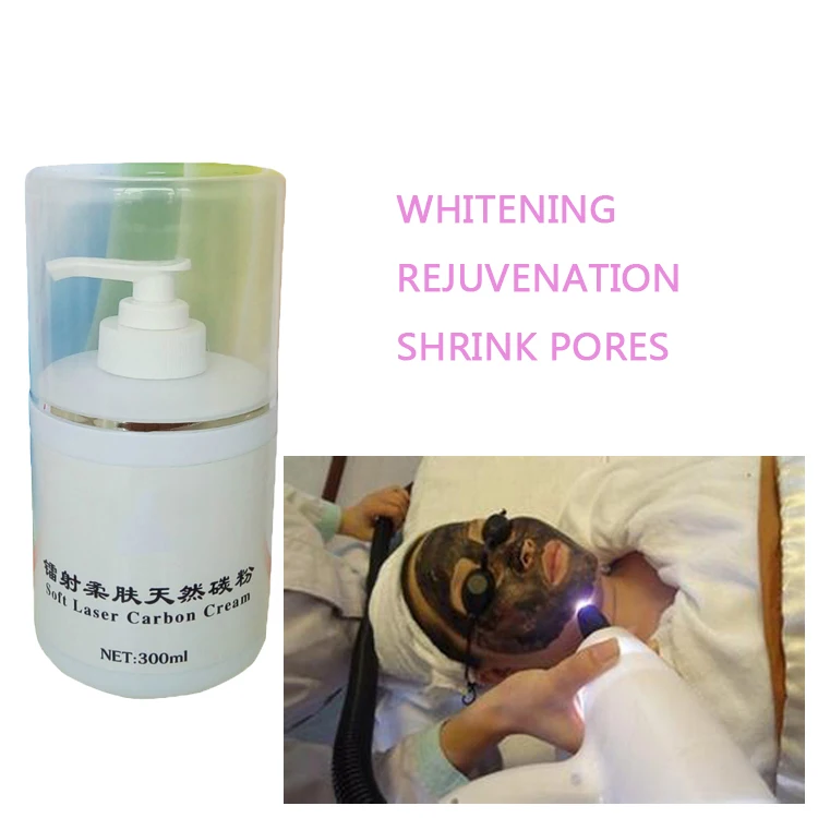 ФОТО 300ml Soft Laser Carbon Cream gel for nd yag laser skin rejuvenation Whitening shrink pores