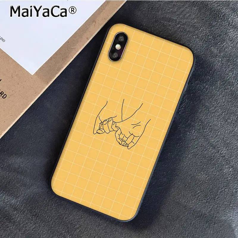 MaiYaCa Minimalist line couple hand Love Phone case For iphone 11 Pro 11Pro Max X XS MAX 6 6S 7 7plus 8 8Plus 5 5S XR